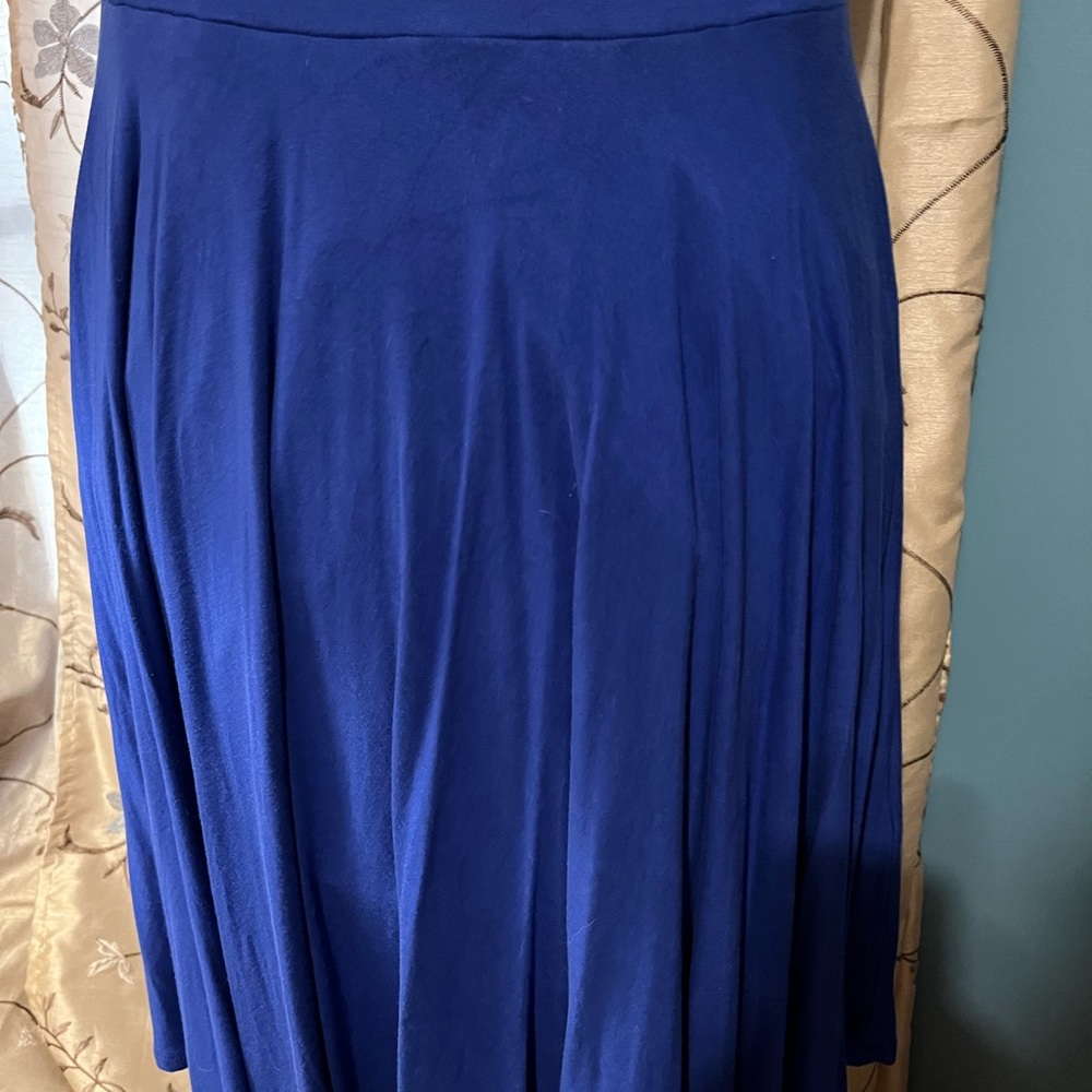 Copy Coercion Blue Strappy Fit & Flare Knit Sleeveless Dress Large - Picture 3 of 11
